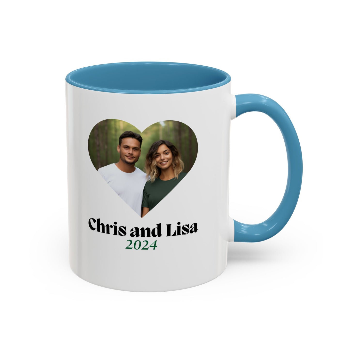 Custom Calendar Mug  -Make it personal by including picture, name of the couple and date of wedding. Valentines day, Christmas, Anniversary gift for husband or wife.