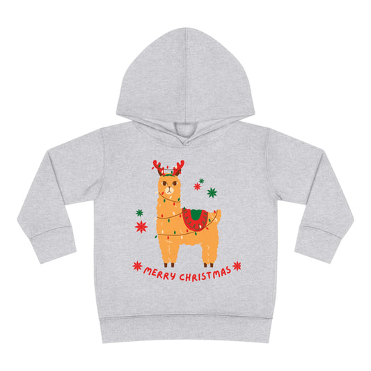 LLAMA Christmas Toddler Pullover Fleece Hoodie