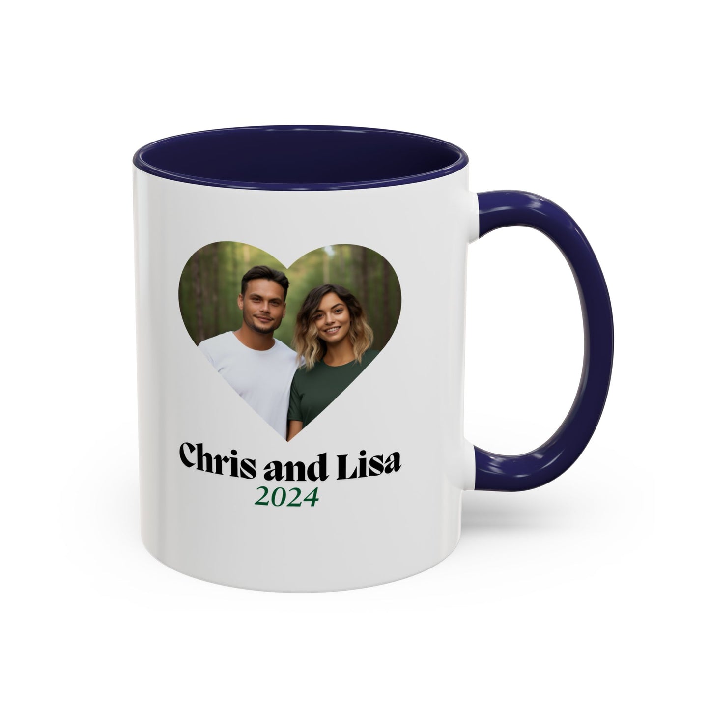 Custom Calendar Mug  -Make it personal by including picture, name of the couple and date of wedding. Valentines day, Christmas, Anniversary gift for husband or wife.