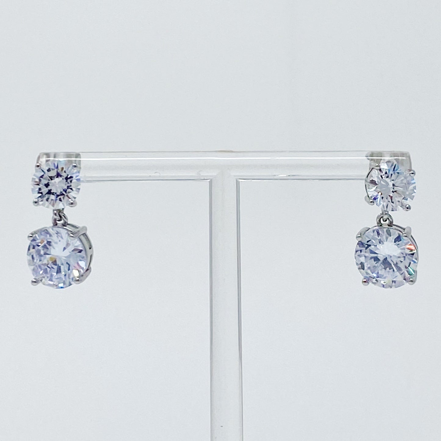 Double Diamond Dangle Earrings