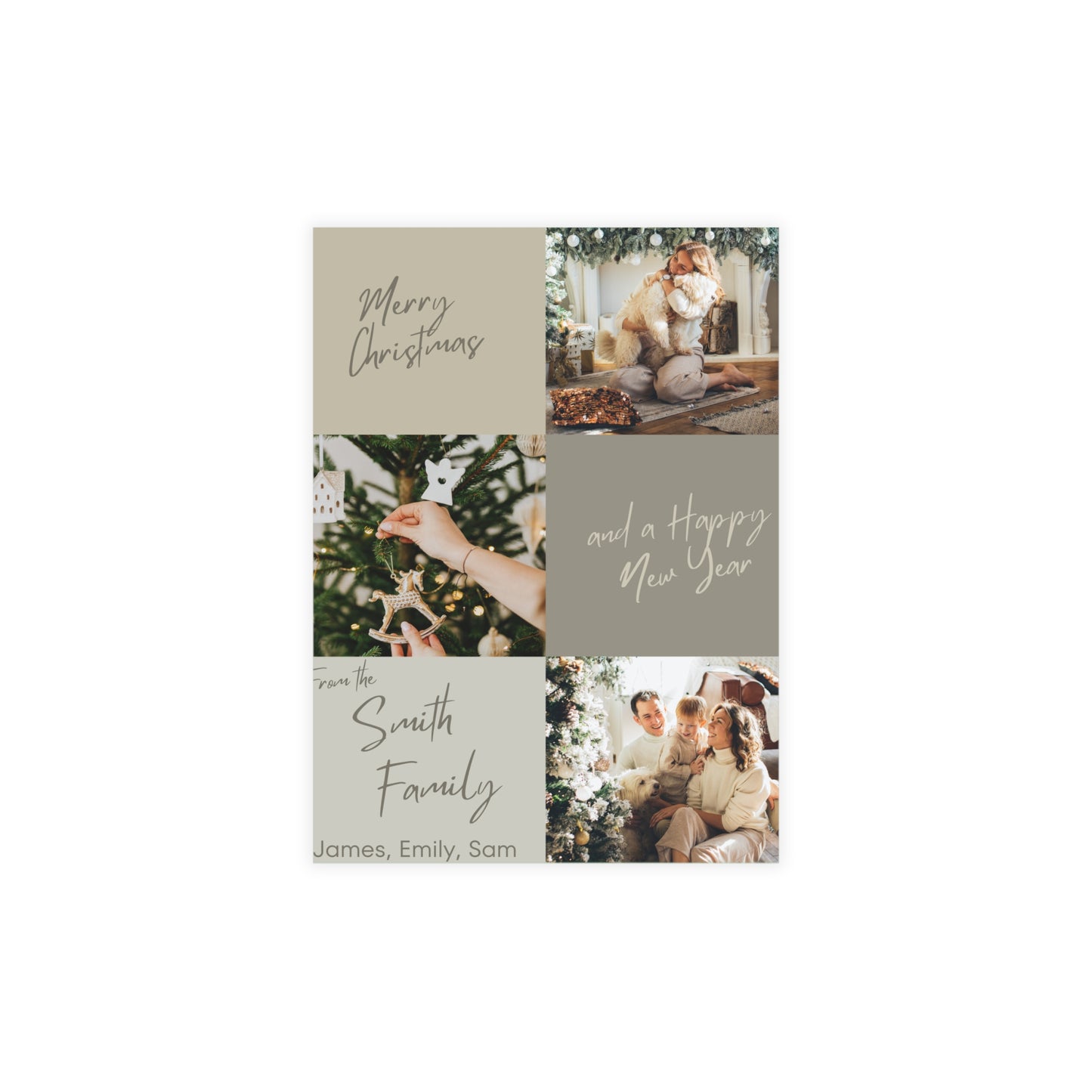 Custom Christmas Postcard-10, 30, 50 Cards with Envelope