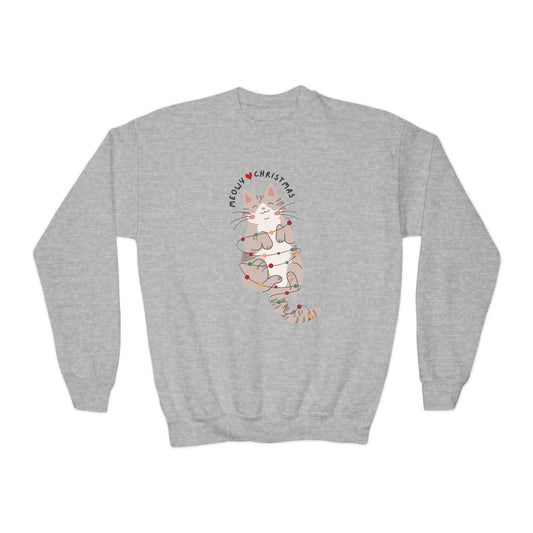 MEOWY Christmas Youth Crewneck Sweatshirt