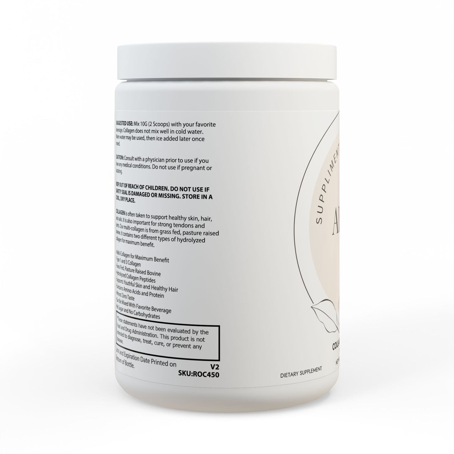 Collagen Peptides Type I & III Supplement (350g, 12.3oz)