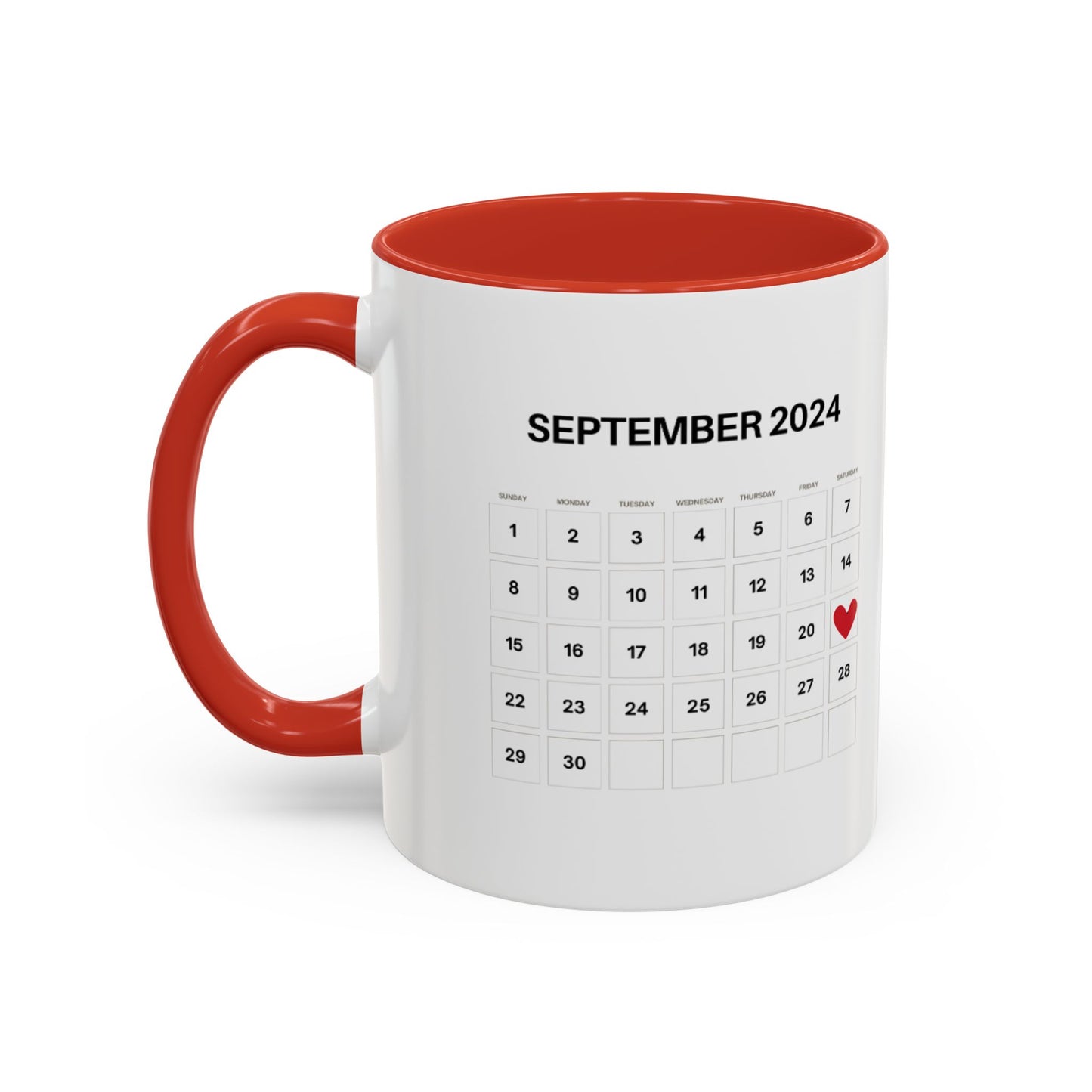 Custom Calendar Mug  -Make it personal by including picture, name of the couple and date of wedding. Valentines day, Christmas, Anniversary gift for husband or wife.