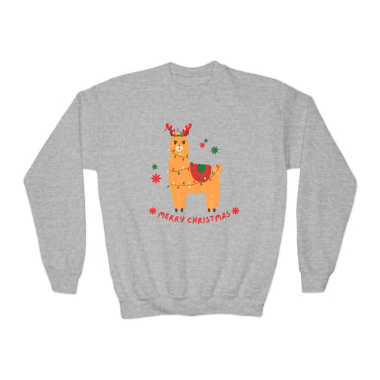 LLAMA CHRISTMAS Youth Crewneck Sweatshirt