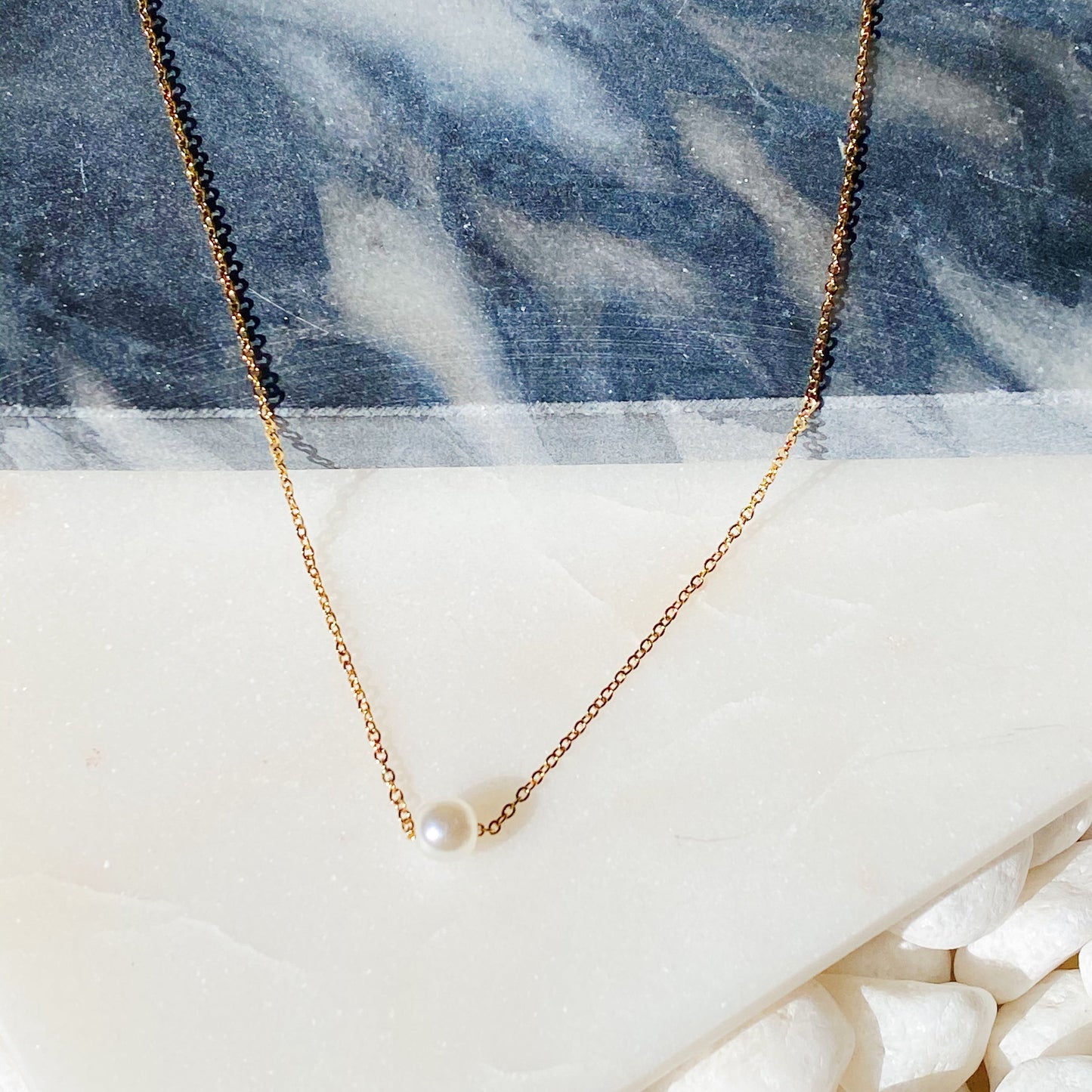 Dainty Single Pearl Necklace