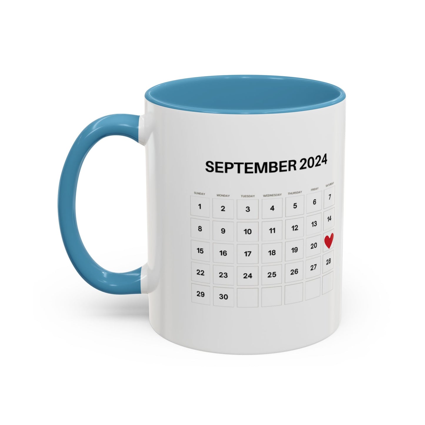 Custom Calendar Mug  -Make it personal by including picture, name of the couple and date of wedding. Valentines day, Christmas, Anniversary gift for husband or wife.