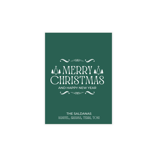 Merry Christmas-Dark Green Christmas card-10, 30, 50 Cards with Envelope