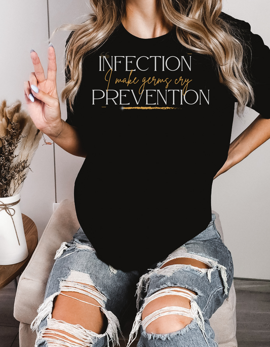 Infection Prevention-I make germs cry-Unisex Heavy Cotton Tee