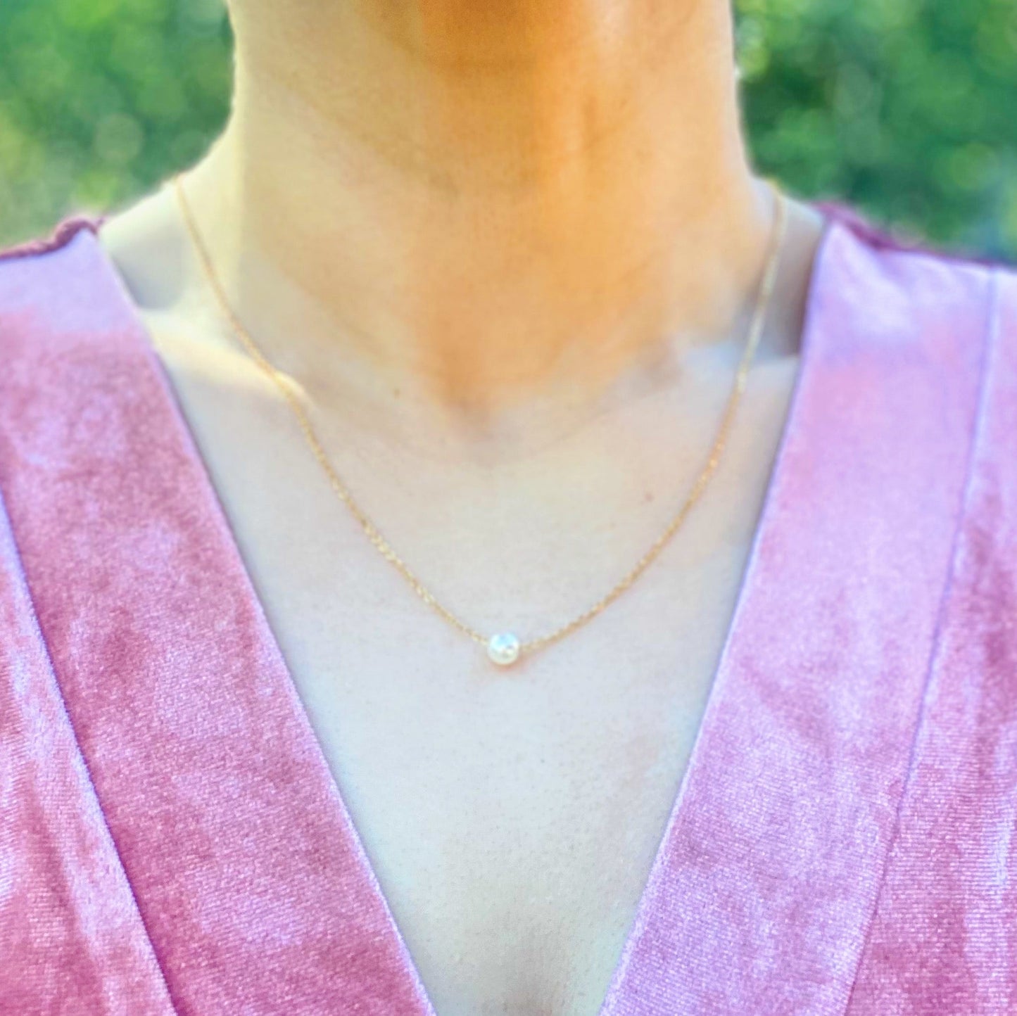 Dainty Single Pearl Necklace