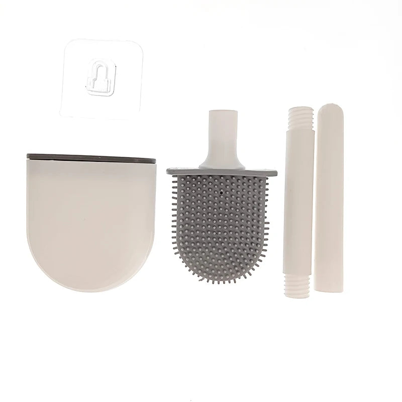 Silicone TPR Toilet Brush and Holder Toilet Bowl Brush with Holder Set