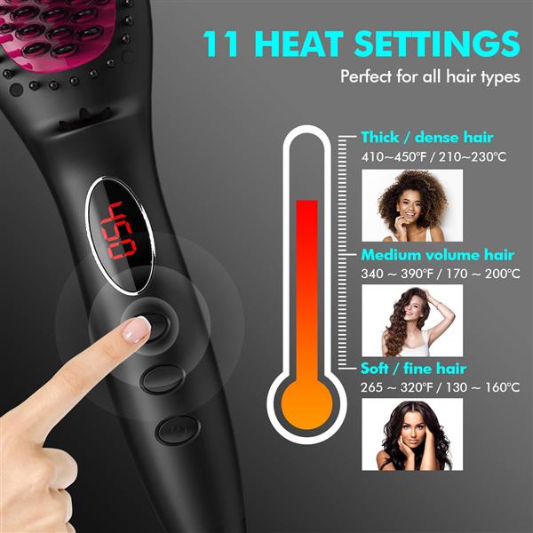 Hair Straightener Brush with Ionic Generator30s Fast Even Heating